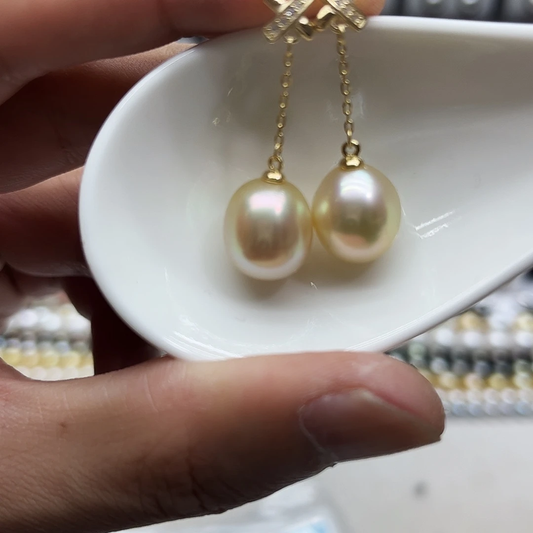 耳饰海水珍珠银S925镶嵌