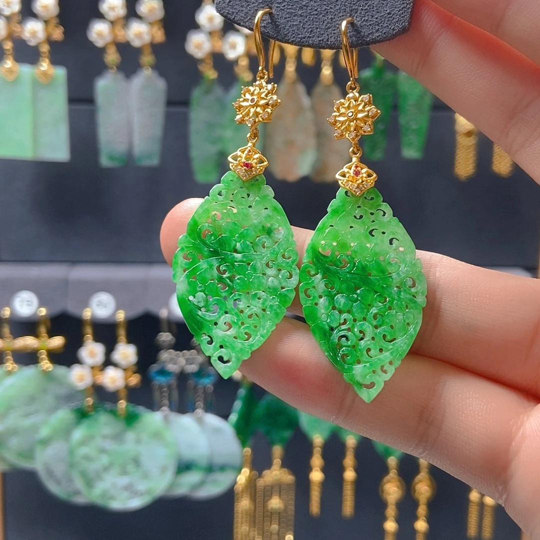 翡翠未镶嵌耳饰翡翠