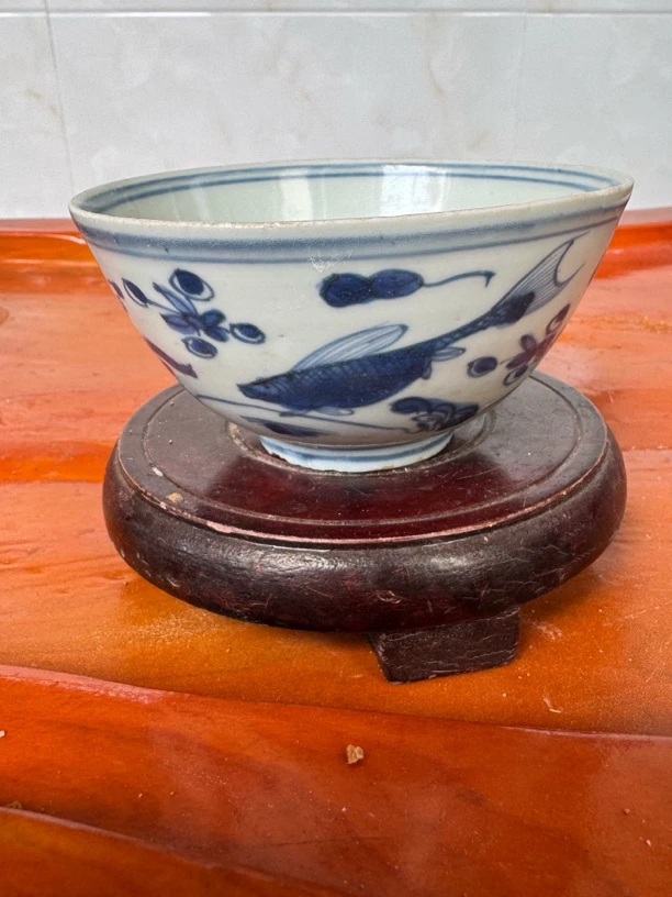 青花鱼纹饰小茶园