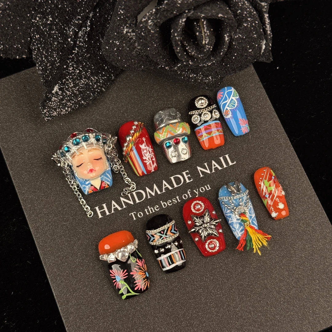 【苗疆少女】爆款高级感精致小众流行娃娃头捏捏纯手工穿戴甲