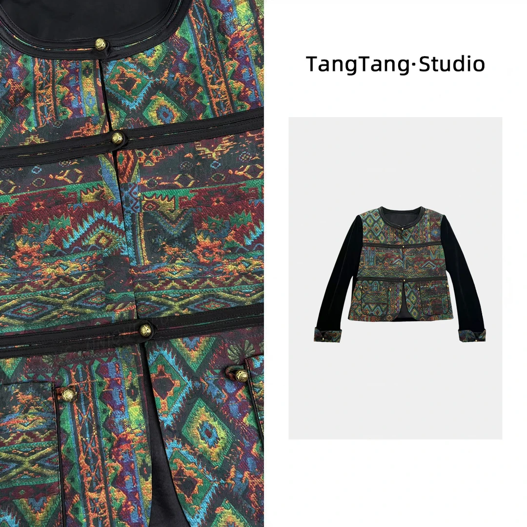 【TangTang·Studio】玛雅艺术丝绒外套高级气质显瘦女装外套-256683