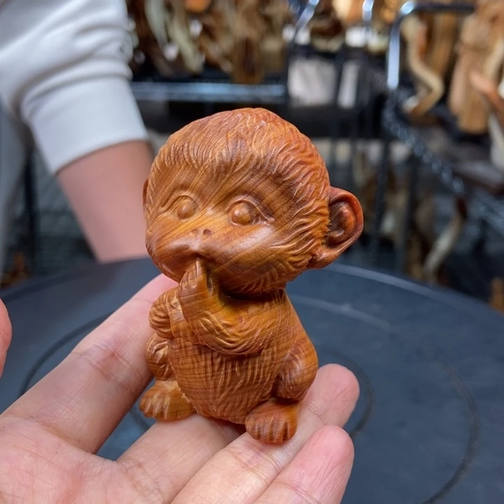 柏木（崖柏）手把件猴子