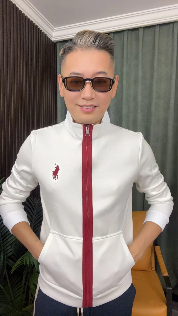 立领长袖拼色耐磨常规款时尚秋季常规男装拉链卫衣