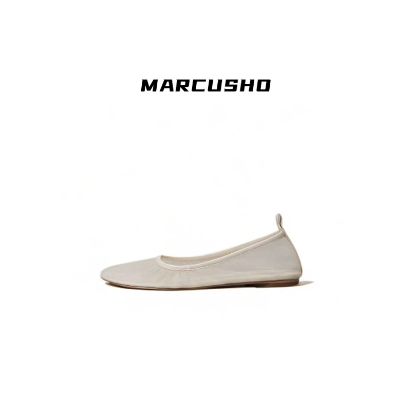 MARCUSHO优雅透气平底网面芭蕾舞鞋（偏小一码）