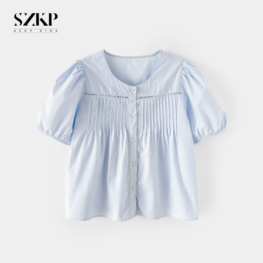 SZKP夏季新款女童透气短袖中大童时尚洋气儿童娃娃衫FFYX551589