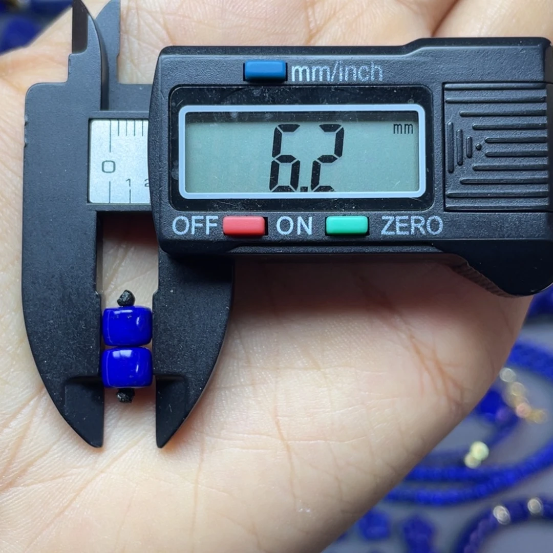 青金石未镶嵌6×4mm直切对珠配饰