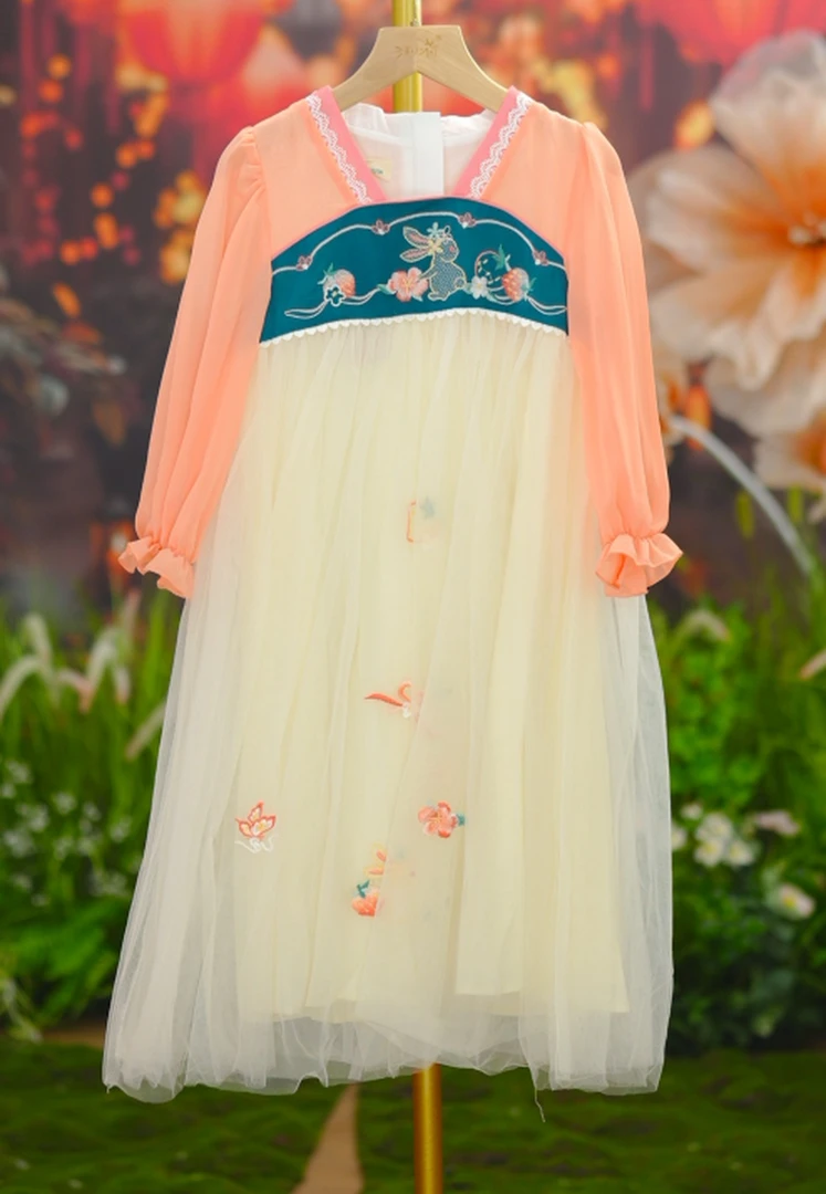 汪小荷品牌清货女童中国风8b裙子（连衣裙）  XX22206-A