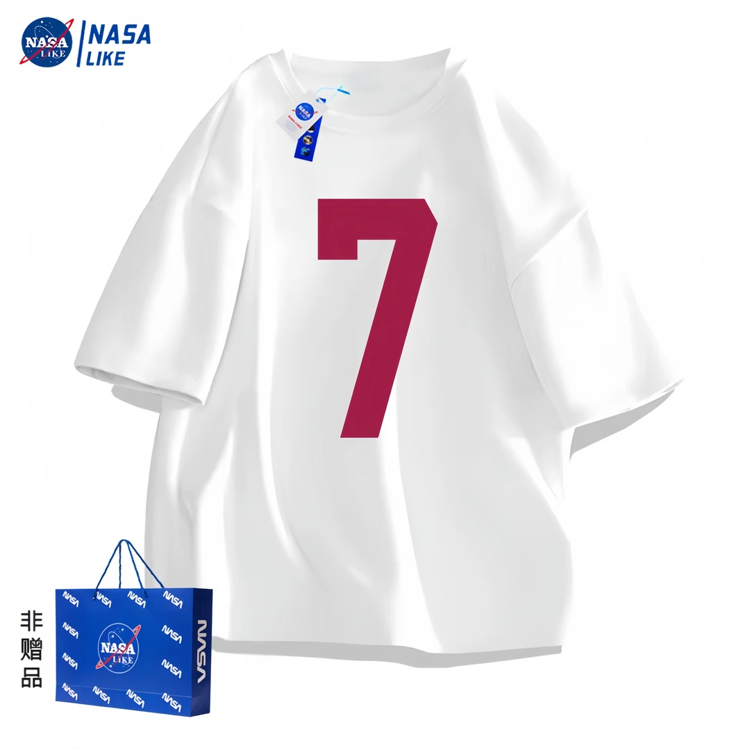 NASA官方旗舰店 重磅短袖T桖男大码纯棉上衣夏季新款美式休闲短袖