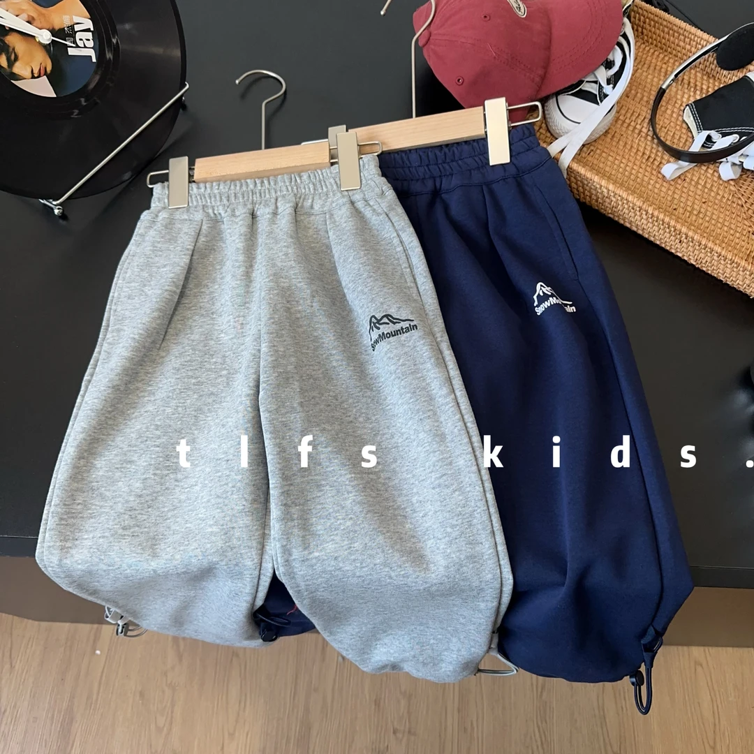 童例「25164远山直筒抽绳休闲裤」春季儿童运动百搭男童女童长裤潮