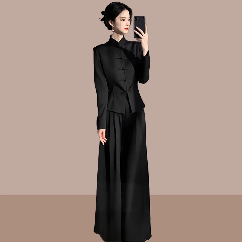 新中式套装女款爆款2025新款春秋季温柔知性衣服高级感气质两件套