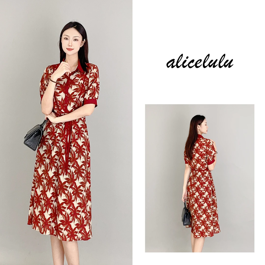 1 ALICE “红叶情深”连衣裙 优雅显白 柔美浪漫 S2138717J