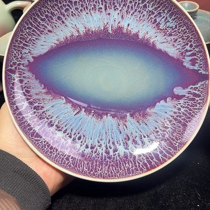 清***月陶摆件钧窑茶器钧窑茶器