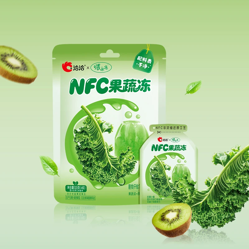 洽洽啵乐冻NFC果蔬冻羽衣甘蓝猕猴桃蒟蒻冻0香精果汁浆健康果冻