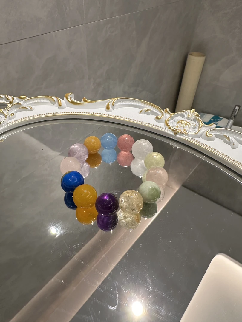 多宝帝王紫海蓝宝小地球手串女生氛围感（多样性发其一）