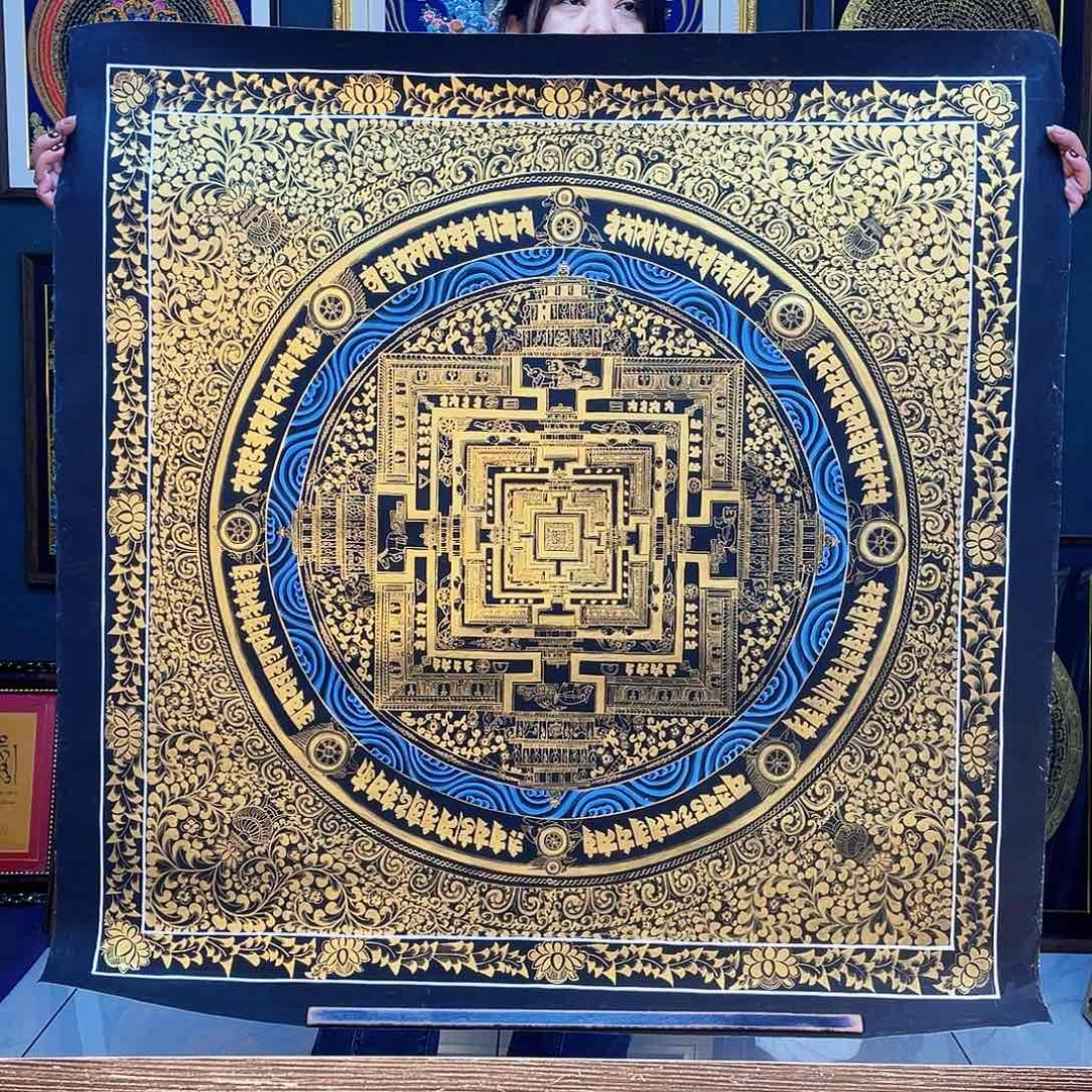 卷轴画手绘唐卡 100厘米时轮