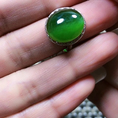 和田玉银S925镶嵌戒指