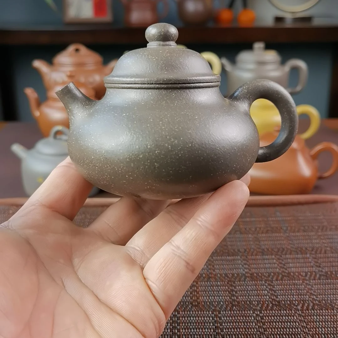 紫砂茶壶梨皮天青容天200CC国工