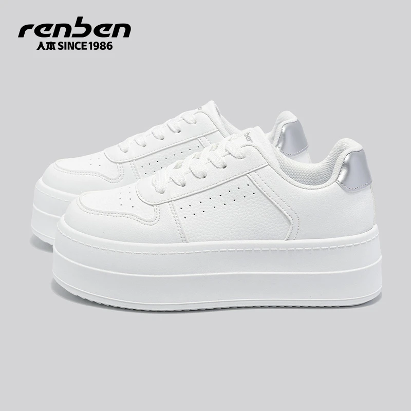 人本官方旗舰店增高夏季宝藏平跟学生休闲板鞋休闲鞋甜辣千金风
