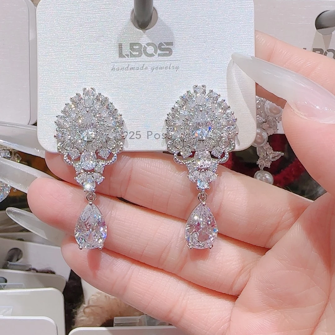 锆石铜合金925银耳环