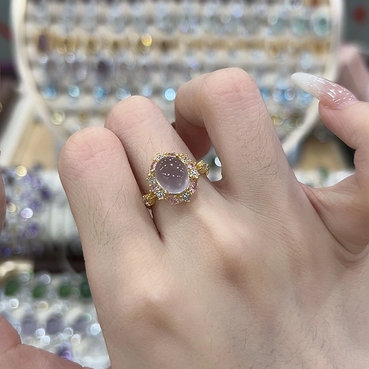 银S925镶嵌戒指萤石