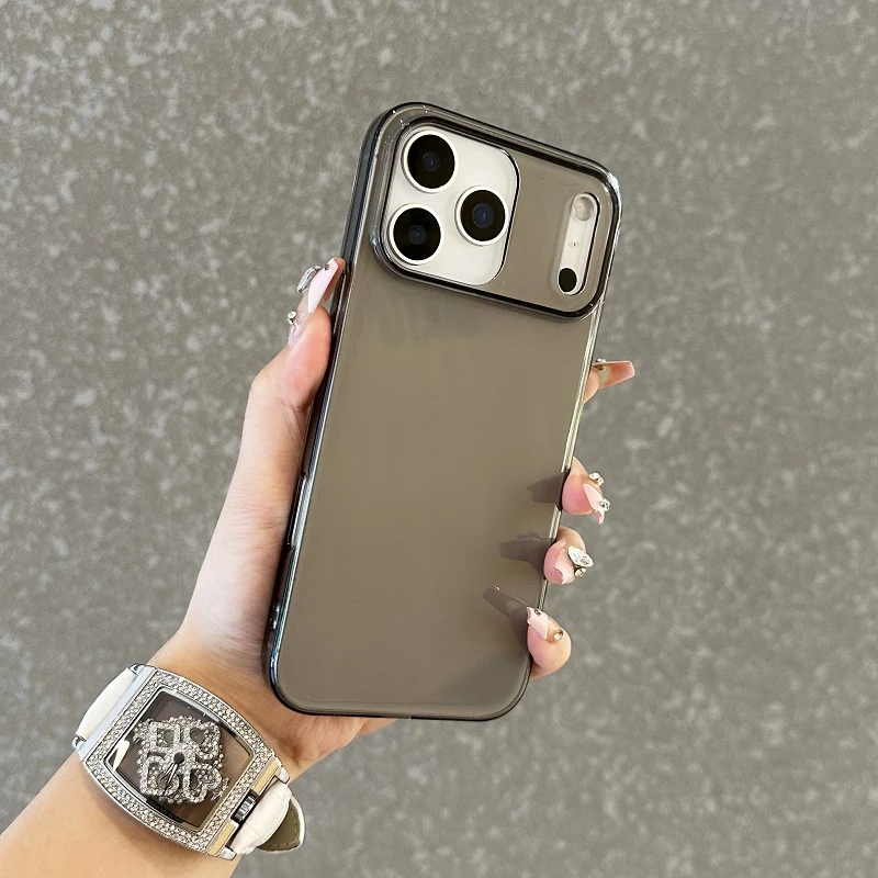 适用于iPhone17promax手机壳新款轻薄透黑苹果16简约全包15防摔14