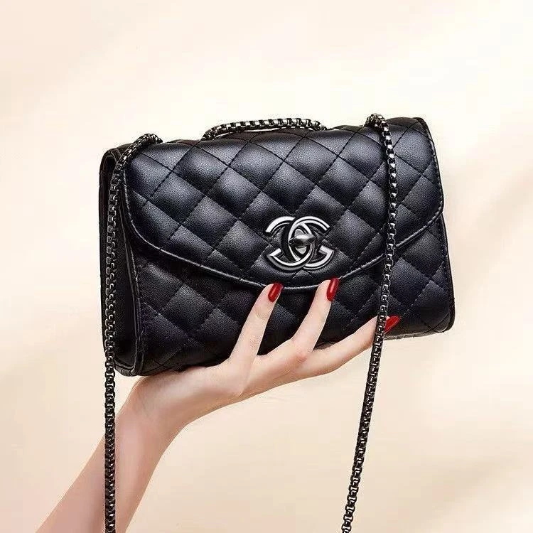 菱格包单肩时尚斜挎包洋气百搭链条包小香风链条包富婆妈妈风