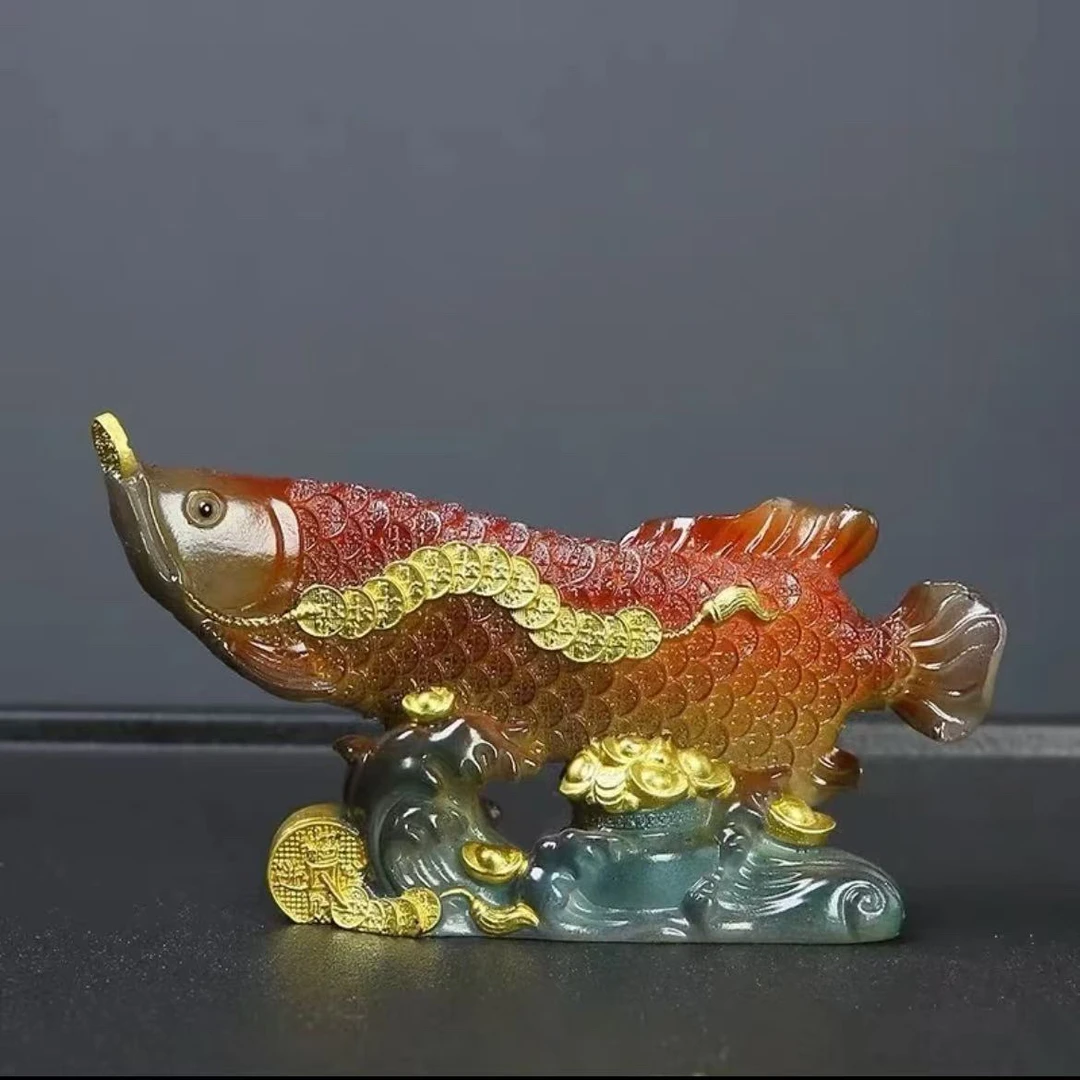 招财变色铜钱金龙鱼茶宠-ZH292