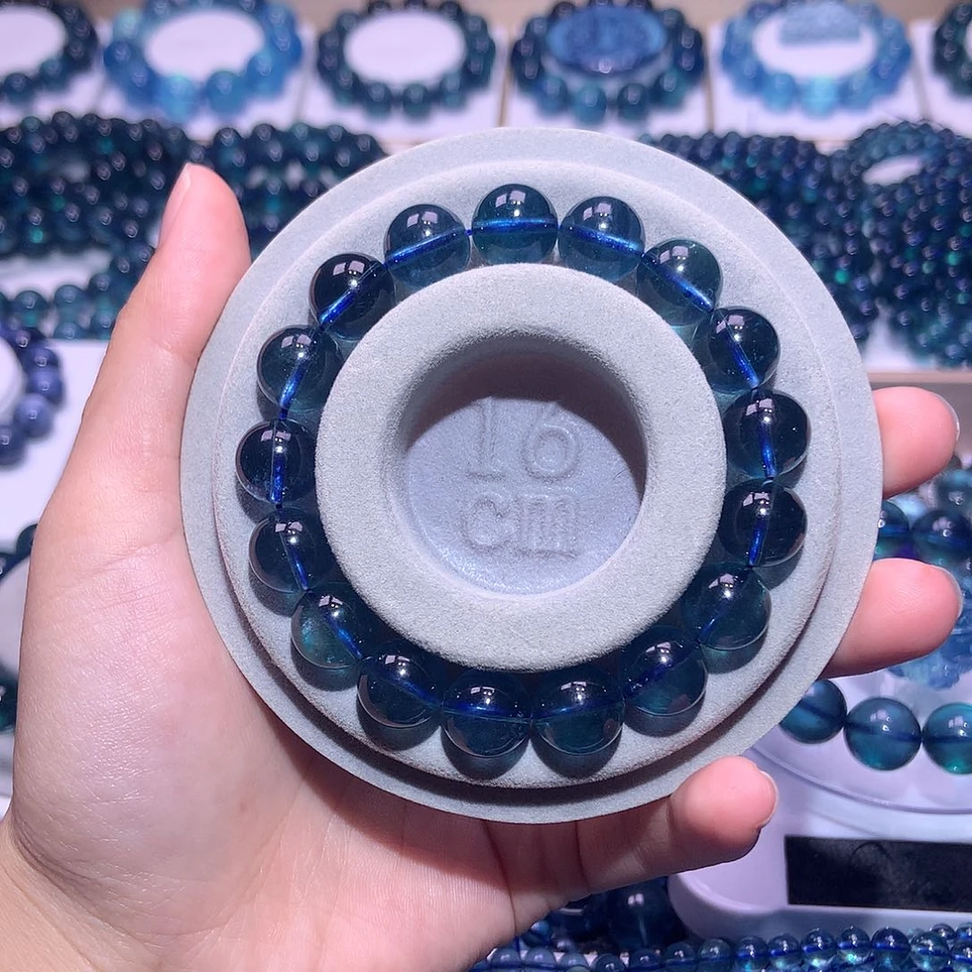 未镶嵌手串水晶m**t超鬼蓝海蓝宝11mm3130元