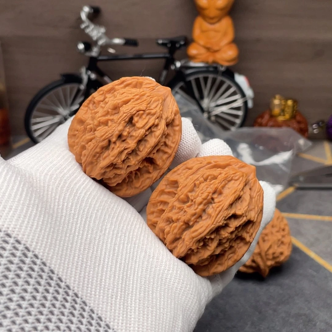 把件文玩核桃麦穗虎头41尺