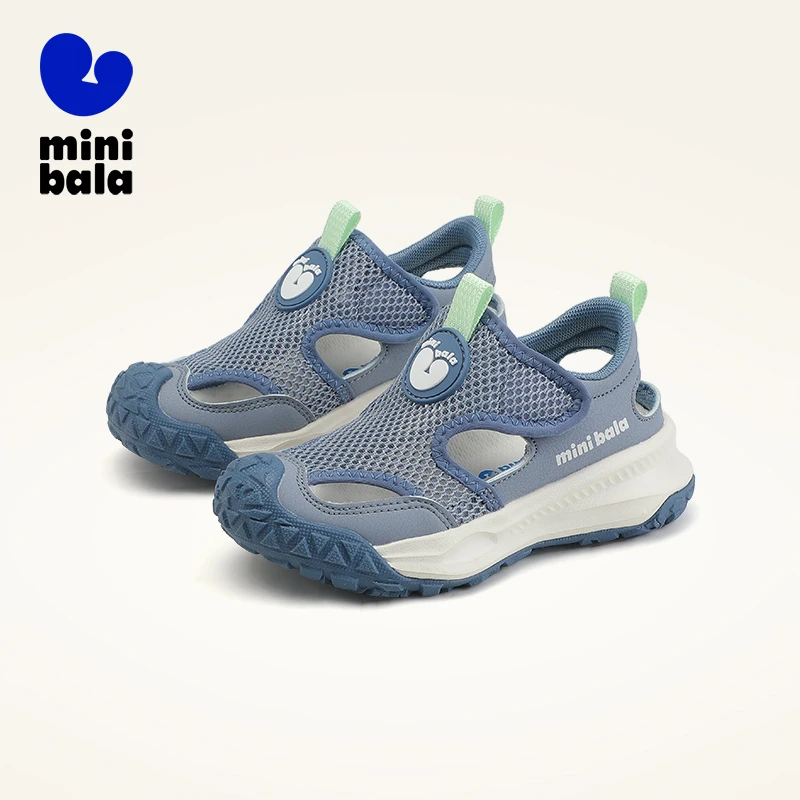 迷你巴拉巴拉儿童鞋子夏季男童网面透气防滑运动凉鞋女童运动鞋