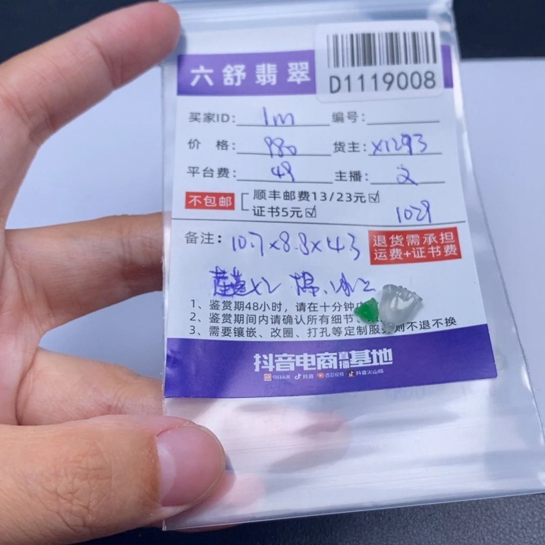 I****翡翠未镶嵌吊坠(不含链)D1119008