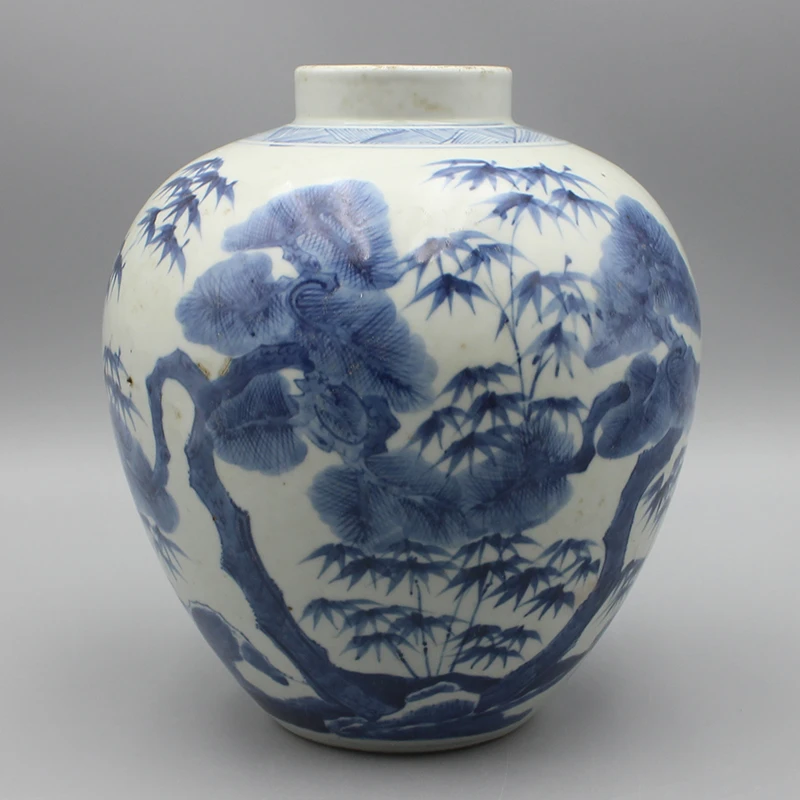 5644瓷器--青花松竹梅纹罐