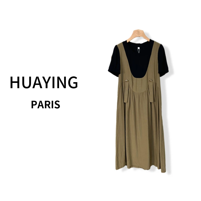 【花楹】休闲时尚假两件连衣裙3296