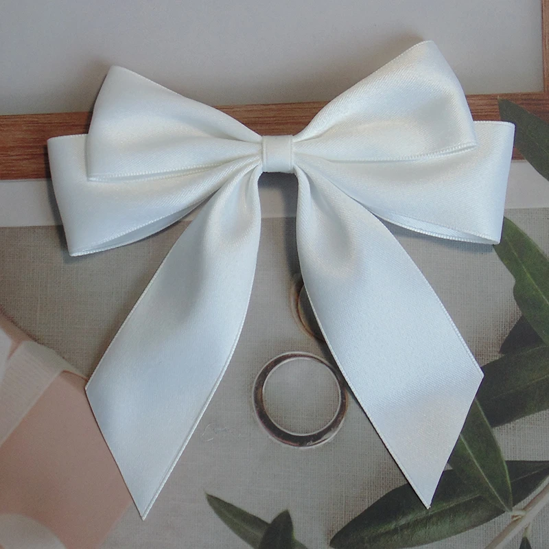白色缎带大号蝴蝶结领结韩版黑色简约别针配饰裙子帽子包包装饰女