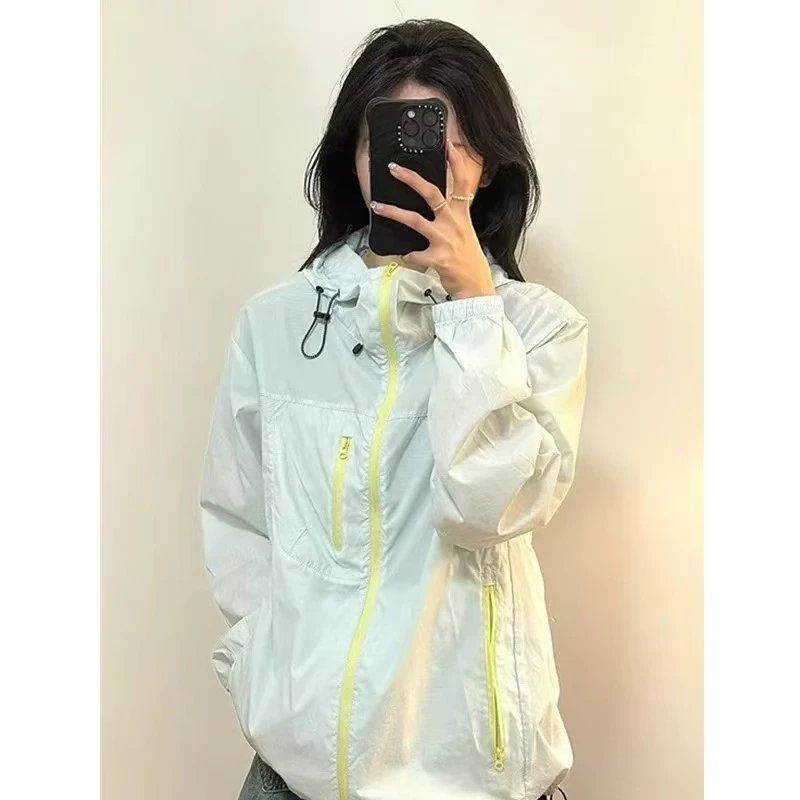 2860夏季户外防晒衣凉感宽松透气防紫外线短款外套女时尚休闲薄款