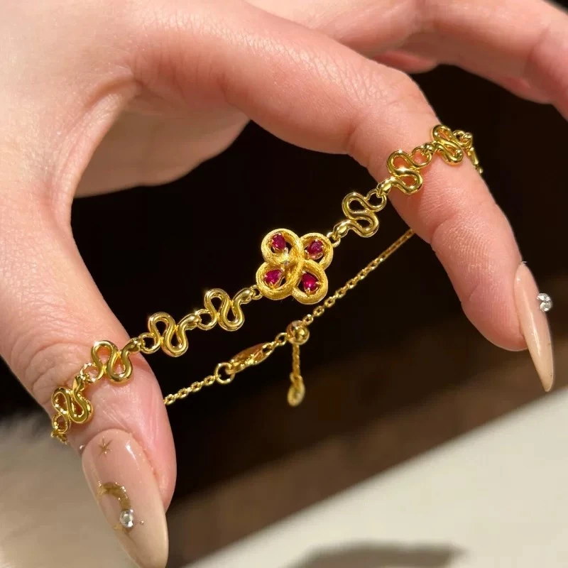 12212红色拉丝小蛇手链