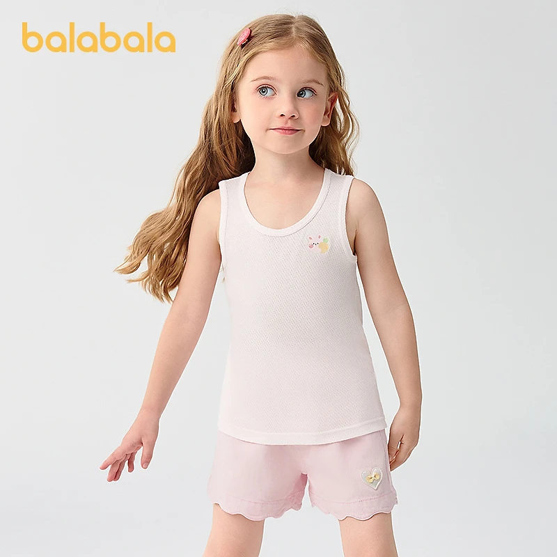 巴拉巴拉男童背心无袖打底儿童家居服小童中大童柔软亲肤棉两件装