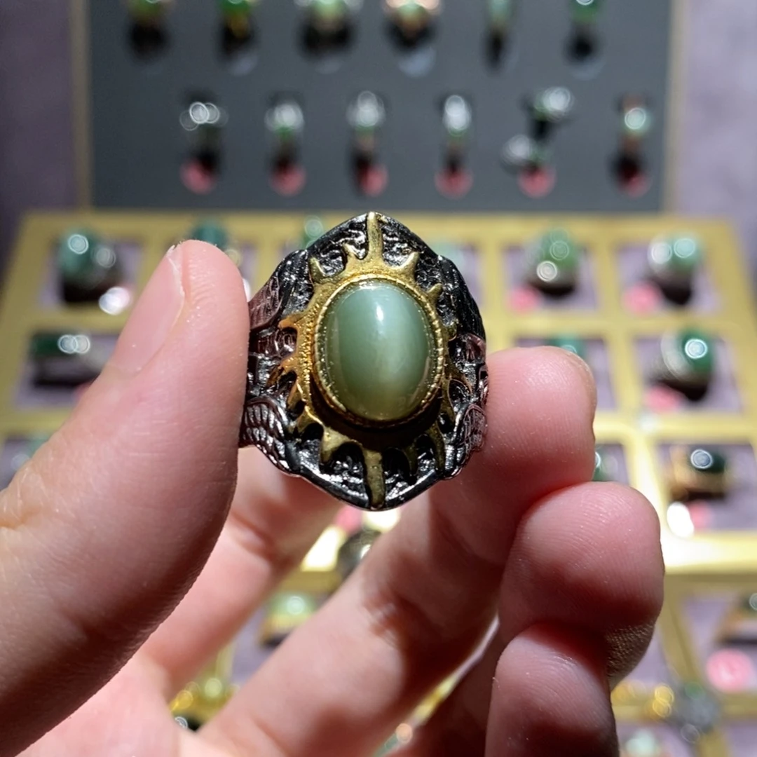 和田玉（碧玉）戒指未镶嵌