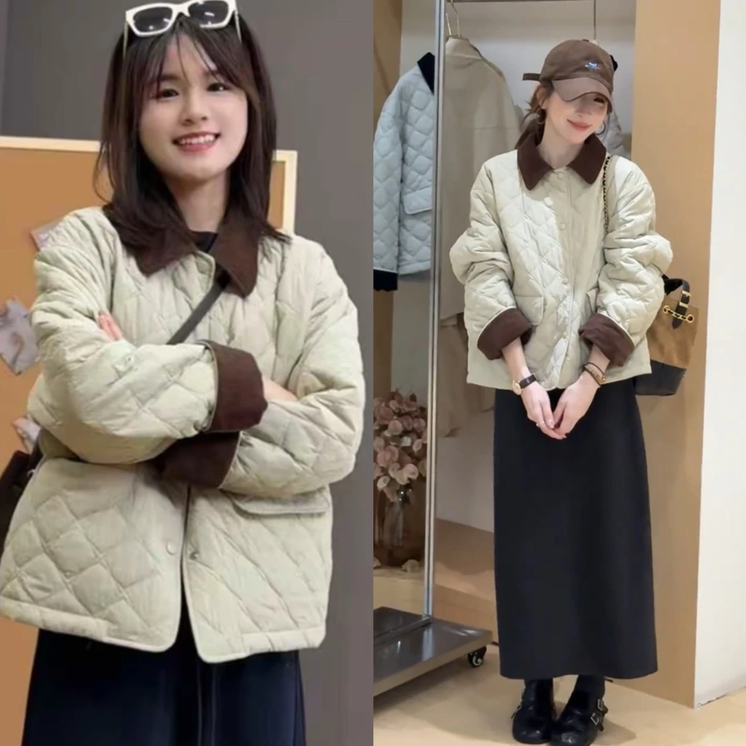 正版货新款设计感超好看轻薄棉服短外套女装韩系时尚洋气棉衣上衣