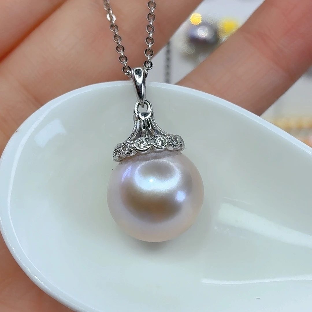 淡水珍珠银S925镶嵌颈饰