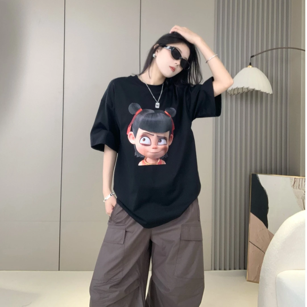 哪吒2数码直喷潮牌印花短袖t恤男女情侣圆领百搭国风动漫卡通半袖