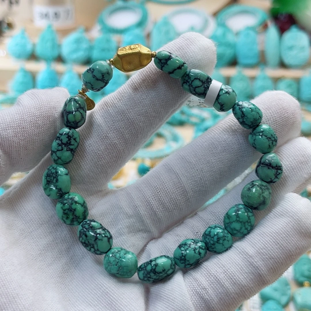 18K金镶嵌绿松石珠宝奇石