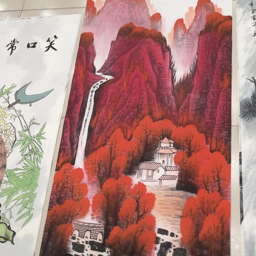 国画纯手绘山水花鸟