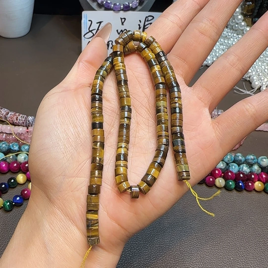 玛瑙/玉髓未镶嵌珠宝半成品6mm虎眼一条跺珠