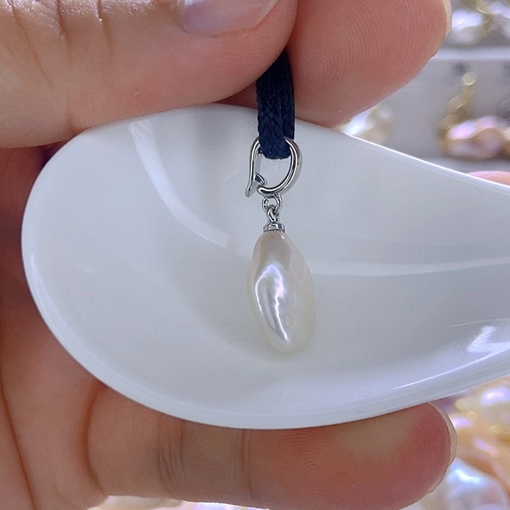 颈饰银S925镶嵌淡水珍珠85