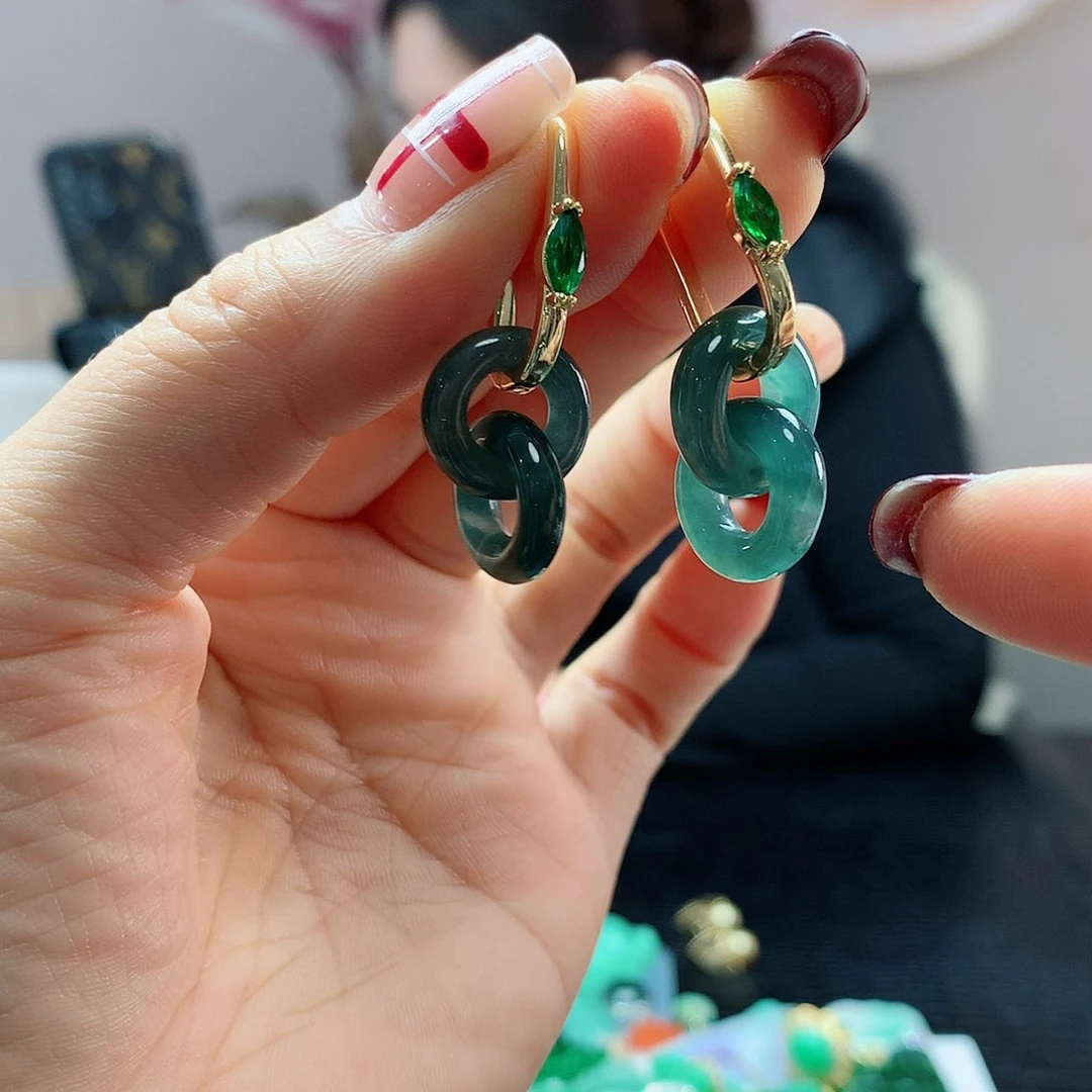 【闪购商品】翡翠耳饰未镶嵌，