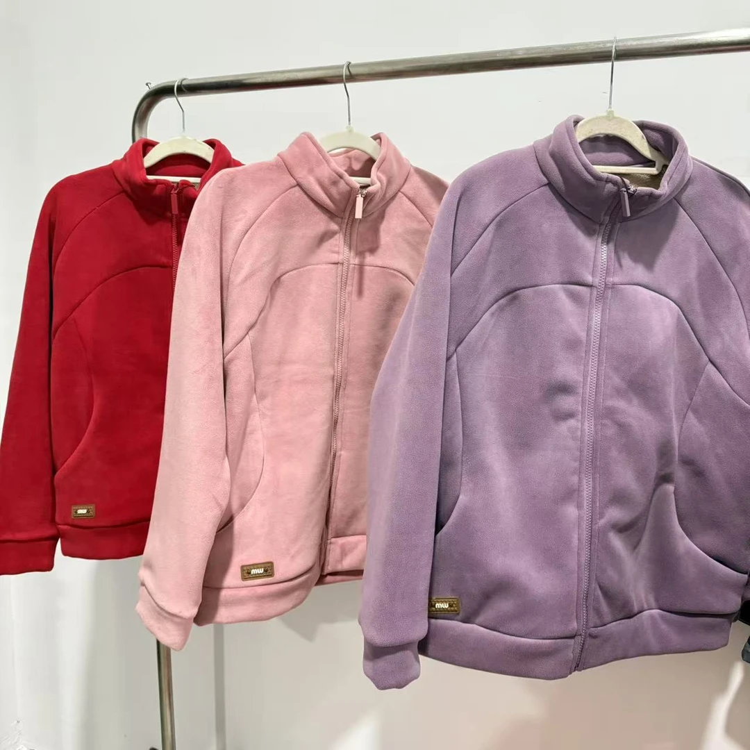 【不挑】H28196/H28199女奥粒绒立领连帽外套加厚冬季保暖外套红女