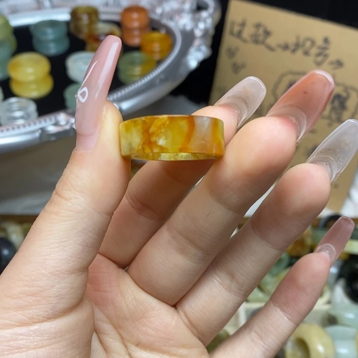 蛇纹石玉合金戒指52-18.4微瑕