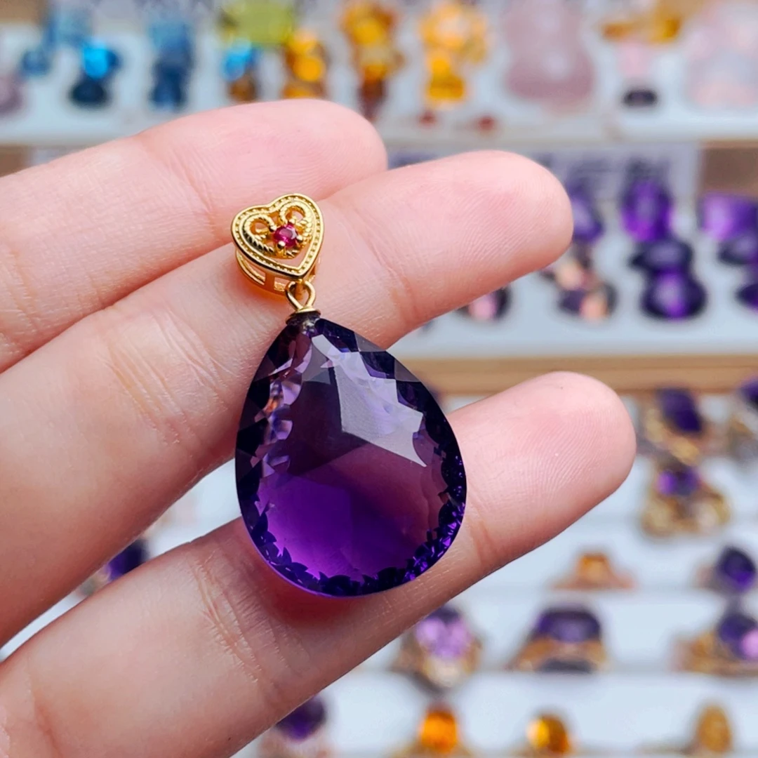 水晶珠宝半成品银S925镶嵌天然保真