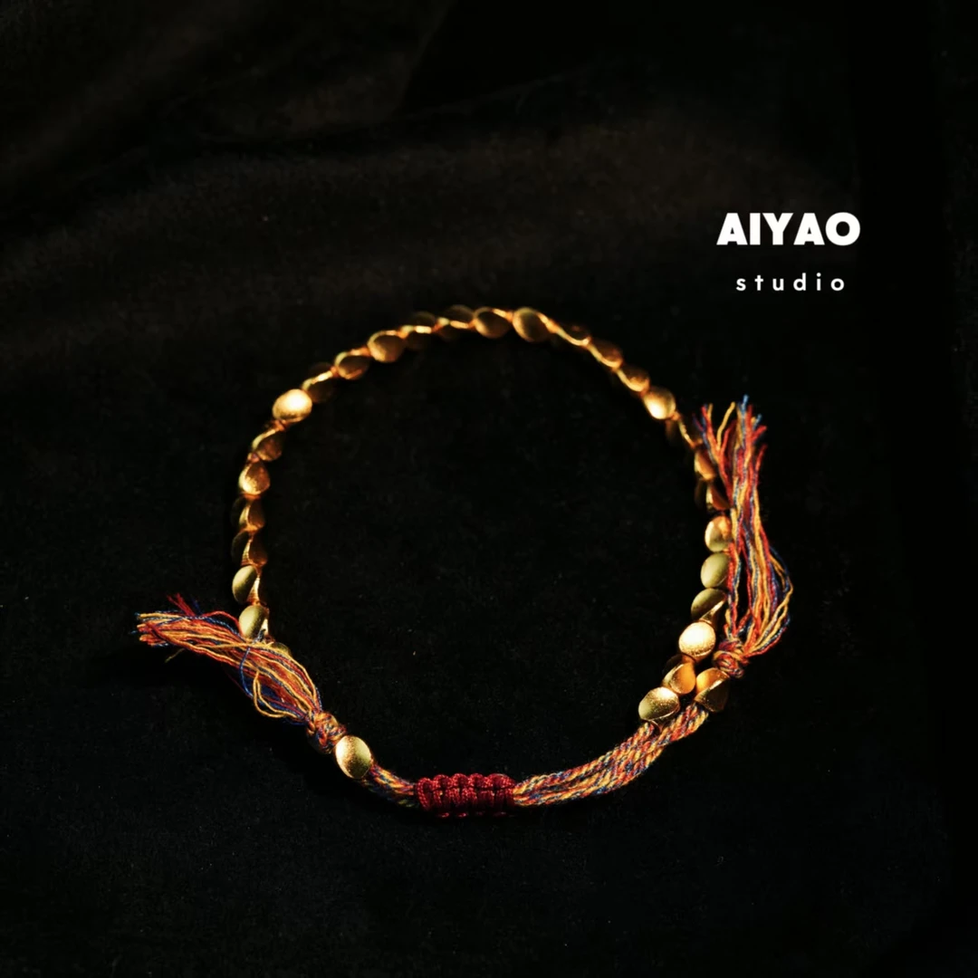 合金手链 【AIYAO】金缕彩穗编绳A9